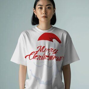 Minimalist Santa Beard T-Shirt – Simple and Festive Christmas Tee for a Classic